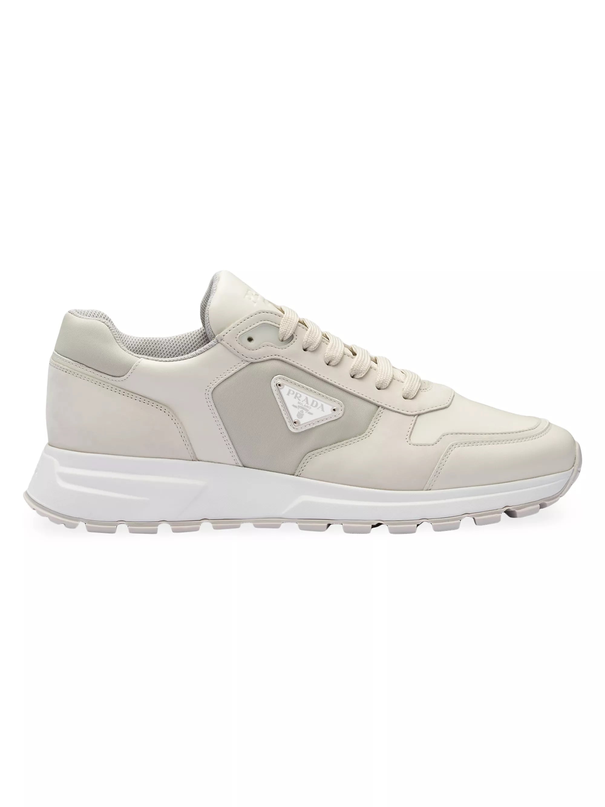Prada  Nubuck and Re-Nylon High-Top Sneakers