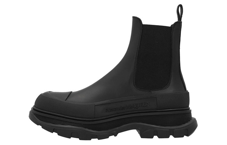 Alexander McQueen Leather Chunky Chelsea Boots 'Black' 705672WHZ611081 #