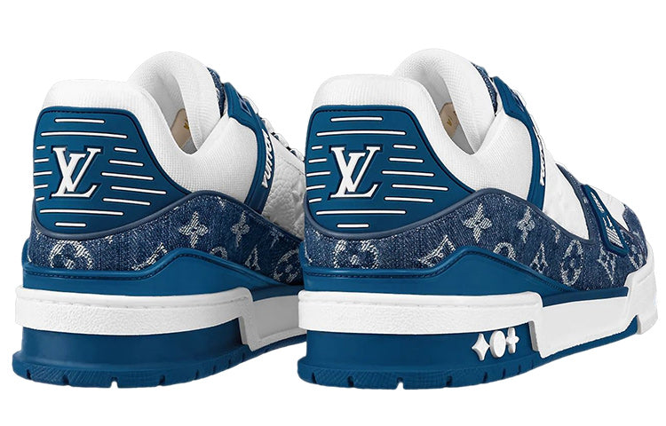 LOUIS VUITTON LV Trainers 'White with Denim Monogram' 1A9JGO #