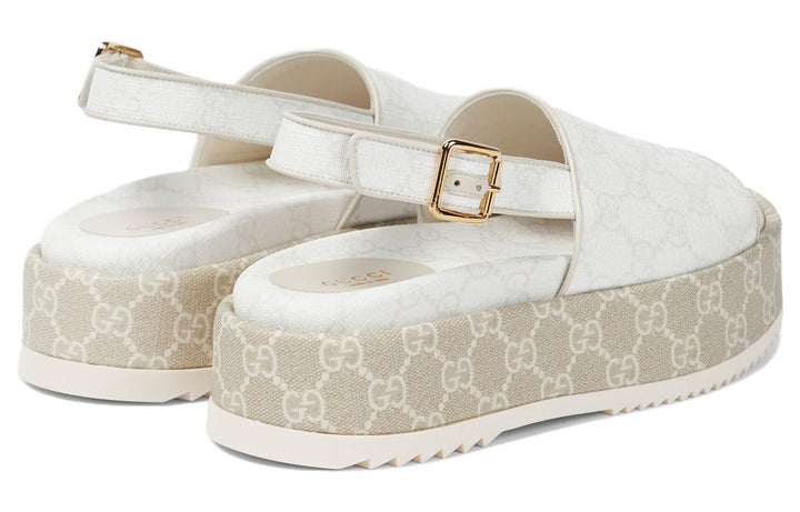 (WMNS) Gucci Platform GG Sandal 'White Beige' 701153-96G60-9061 #