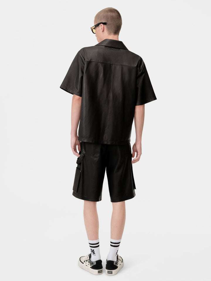 MA LEATHER CARPENTER SHORT - Black