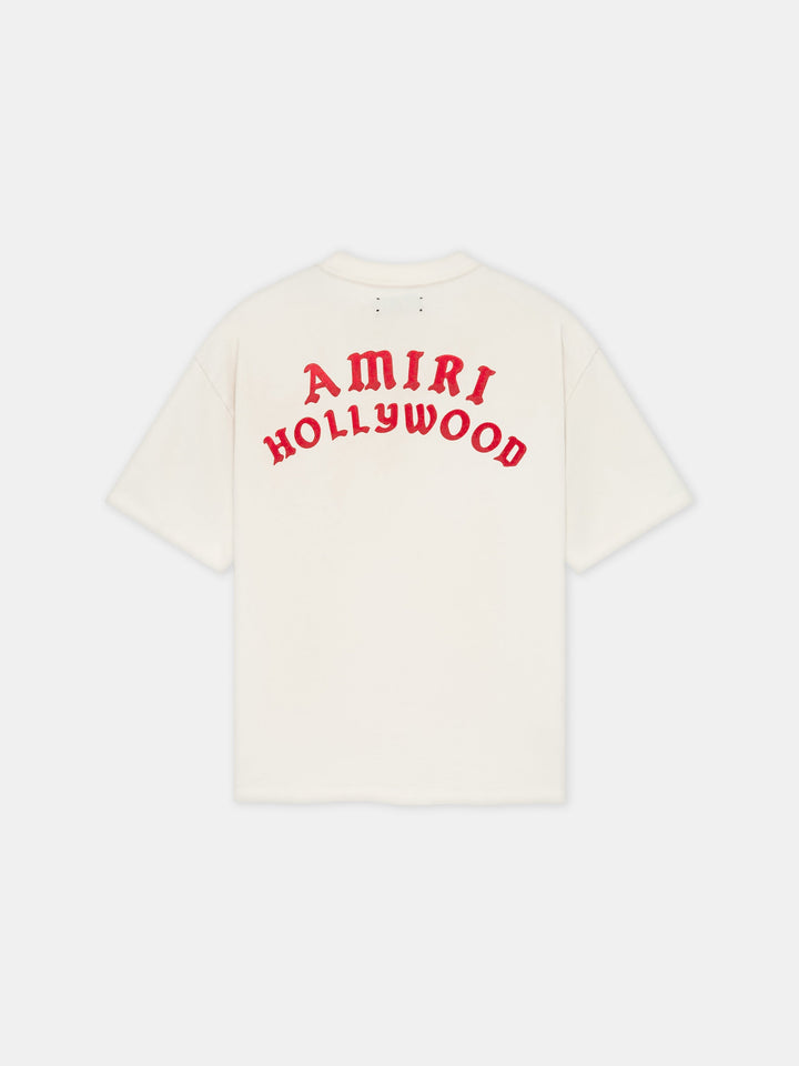 AMIRI HOLLYWOOD OVERSIZED TEE - Ivory Red