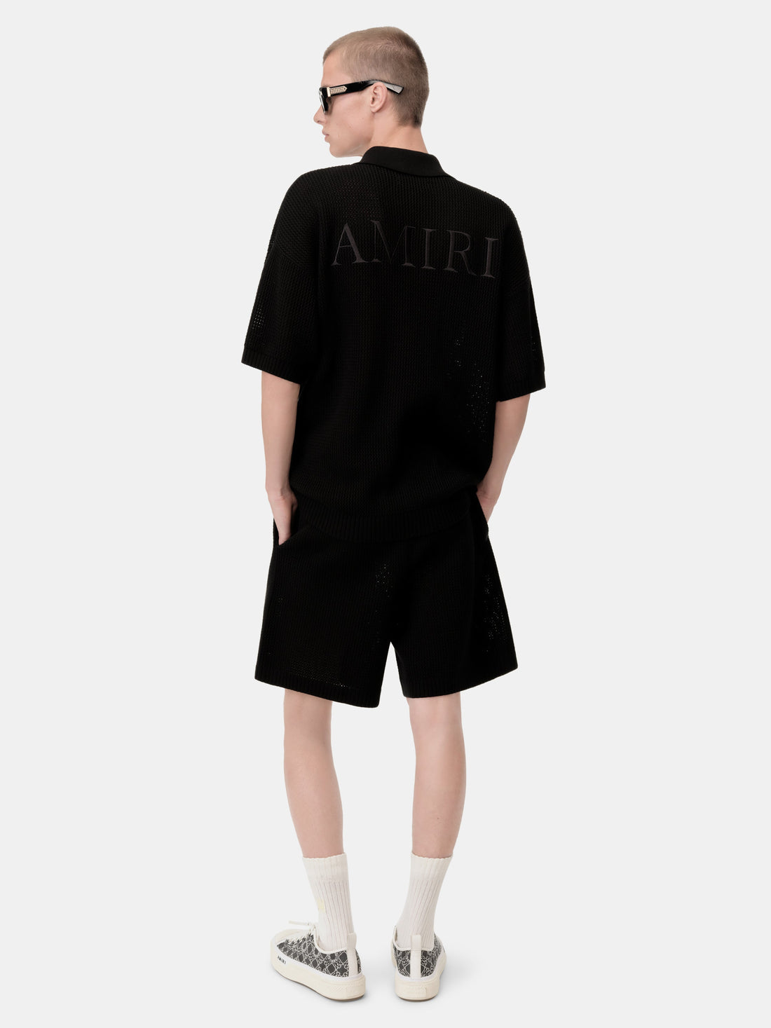 AMIRI CROCHET MESH SHORT - Black