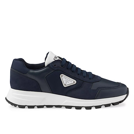 Prada  Nubuck and Re-Nylon High-Top Sneakers - MAVERICKFITS