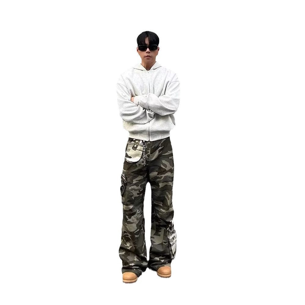Men's Contrast Color Three-dimensional Pocket Overalls - MAVERICKFITS