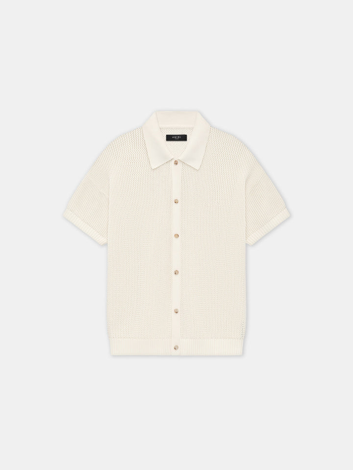 AMIRI CROCHET MESH SHIRT - Ivory